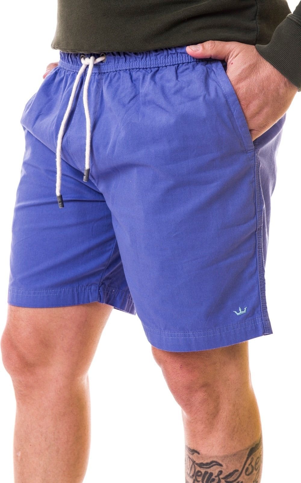 Vista 2 Shorts Aburguesia Sarja Slim Fit Lilás Alfaiataria Burguesia roxo