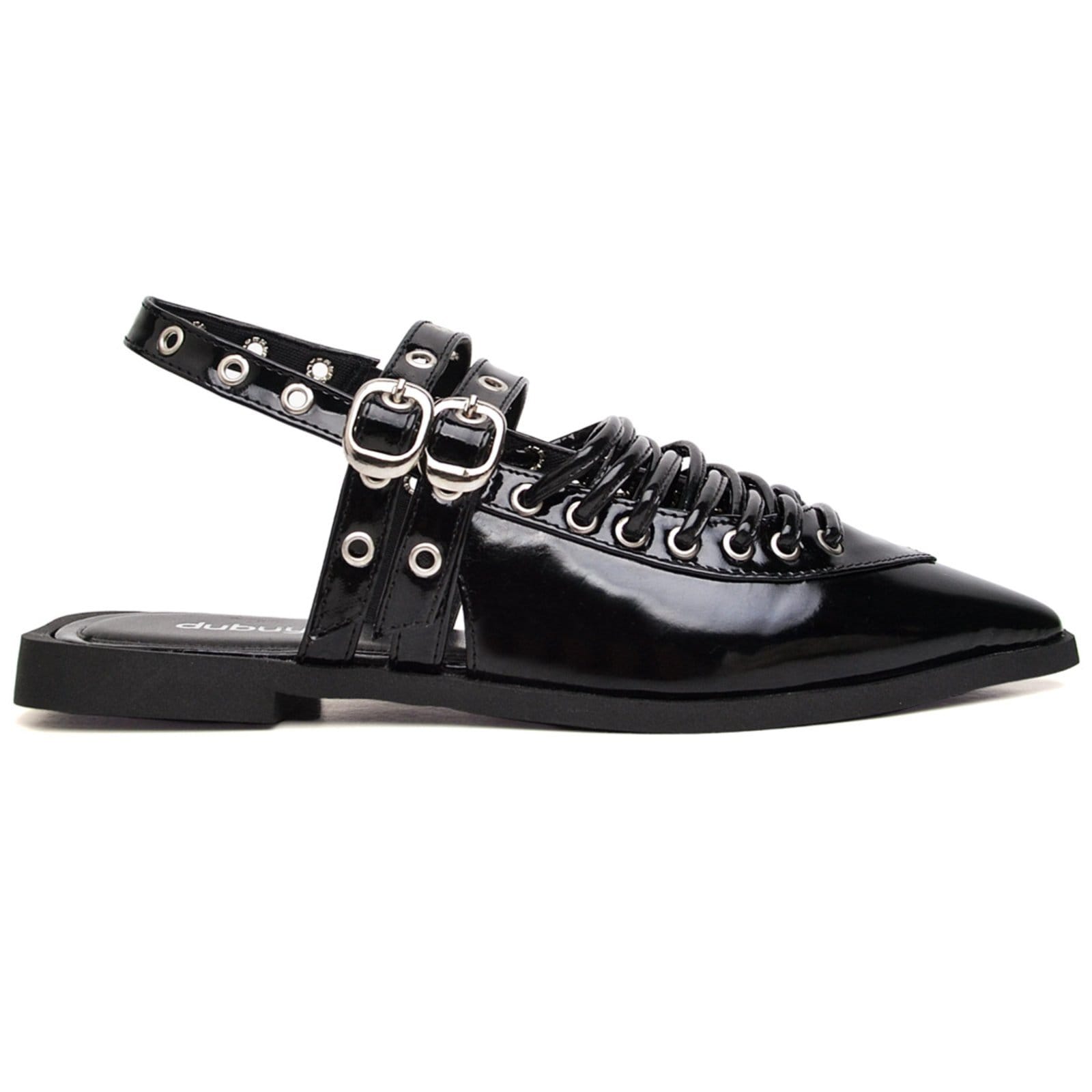 Vista 2 Sapatilha Feminina Detalhes Em Metal DUBUY 1308FG DUBUY preto