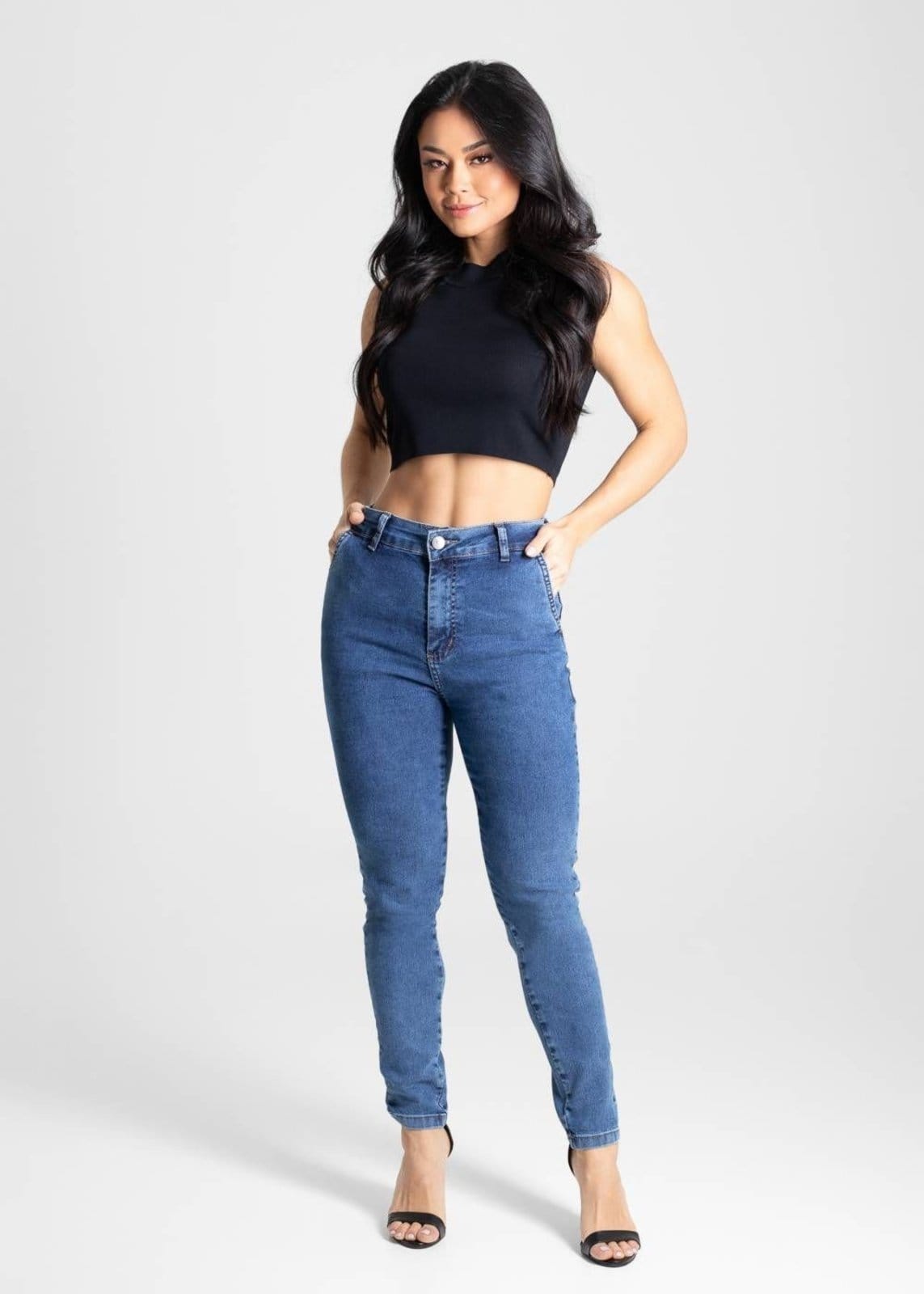 Vista 2 Calça Jeans Sawary Cigarrete - 280515 Sawary azul