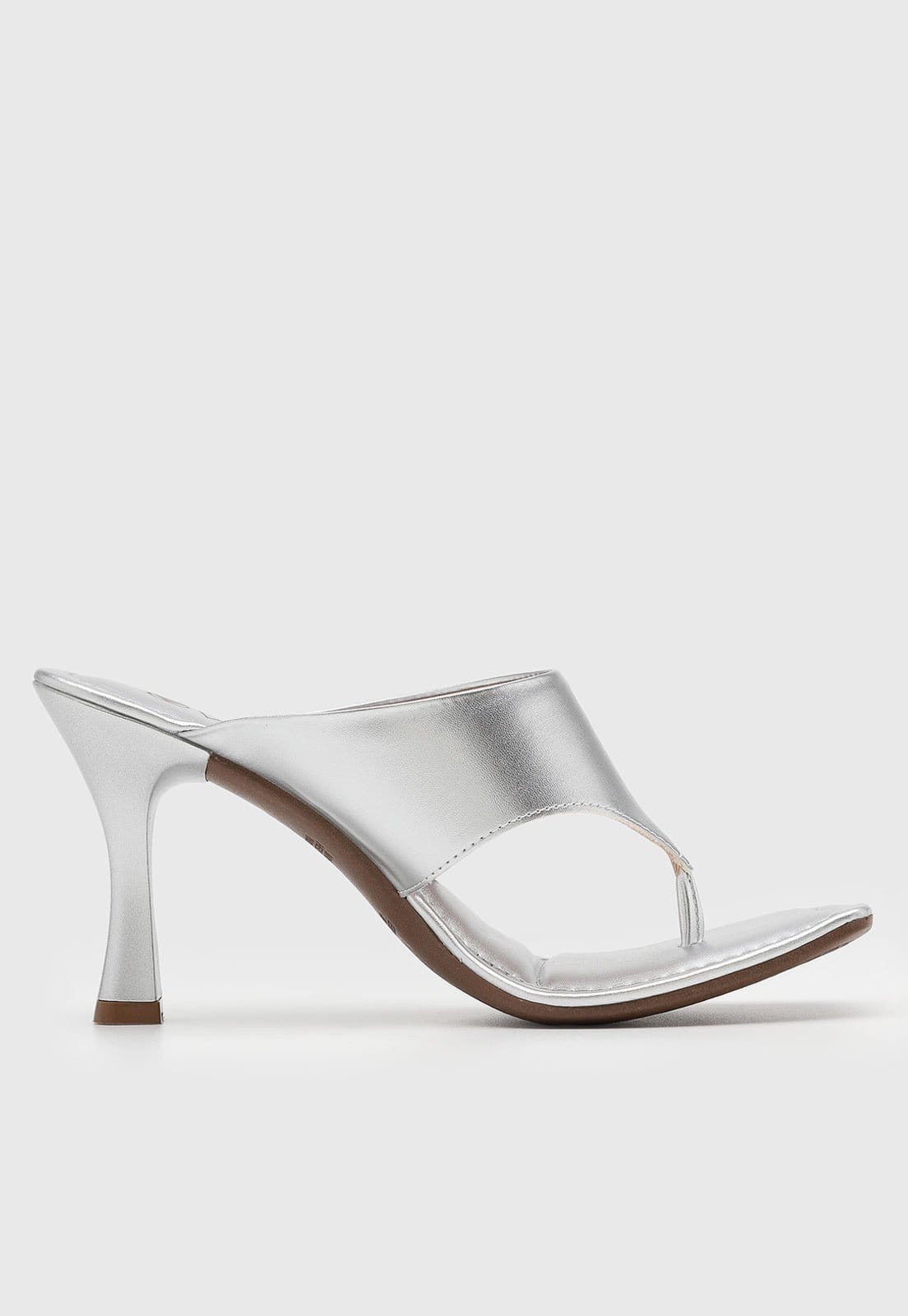 Vista 2 Sandália Feminina VIA UNO Salto Flare VIA UNO prata