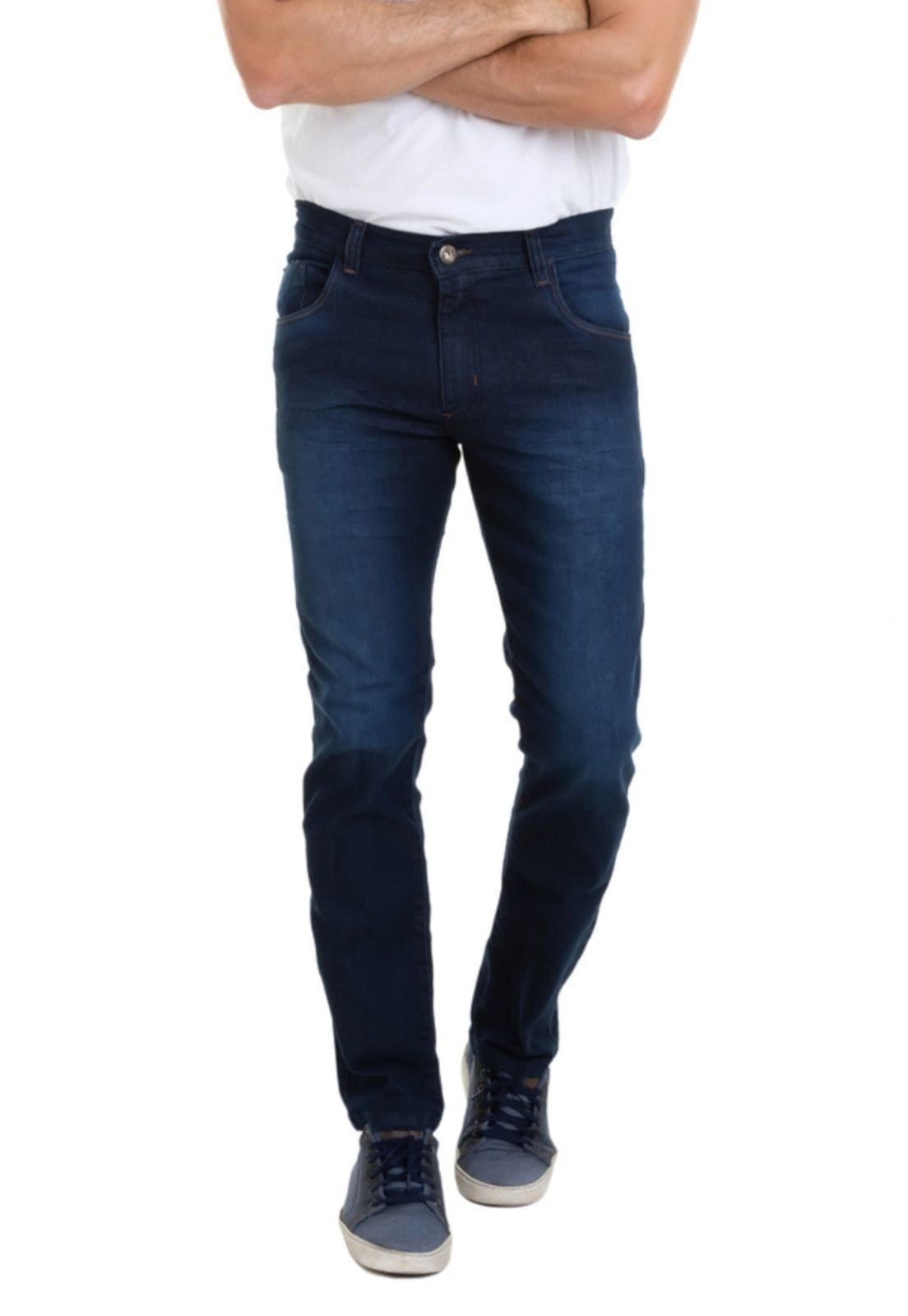 Vista principal Calça Jeans Premium Masculina Tradicional Versatti Porto B Versatti azul
