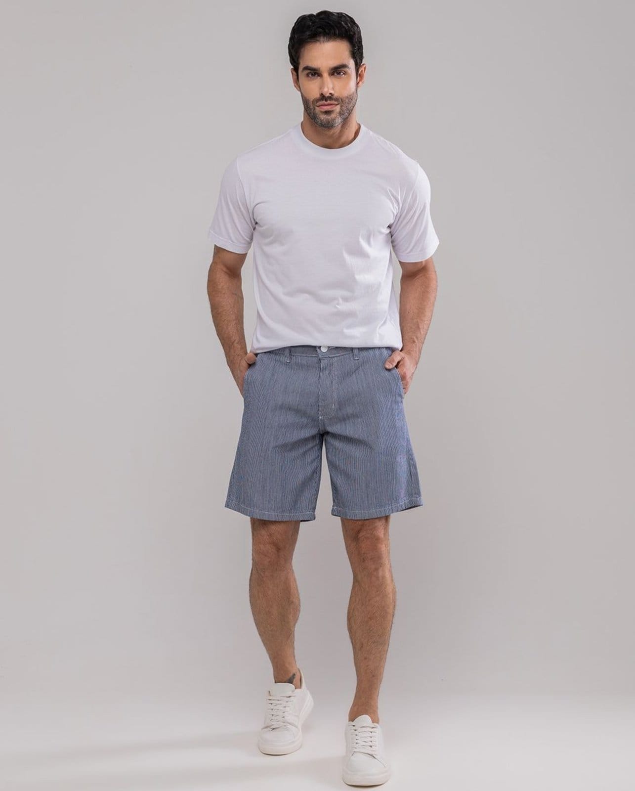 Bermuda Jeans Masculina Listrada Chino 11200