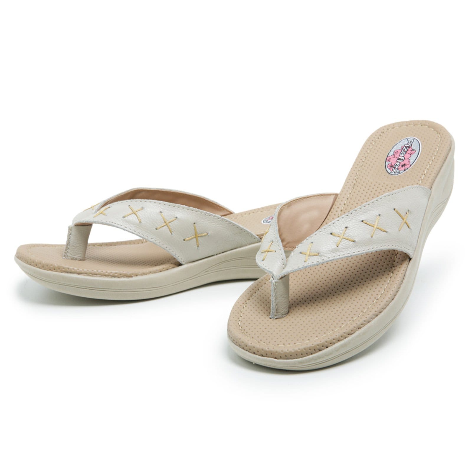 Vista 2 Chinelo Tamanco em Couro Conforto Feminino 215 Marfim Yes Basic bege