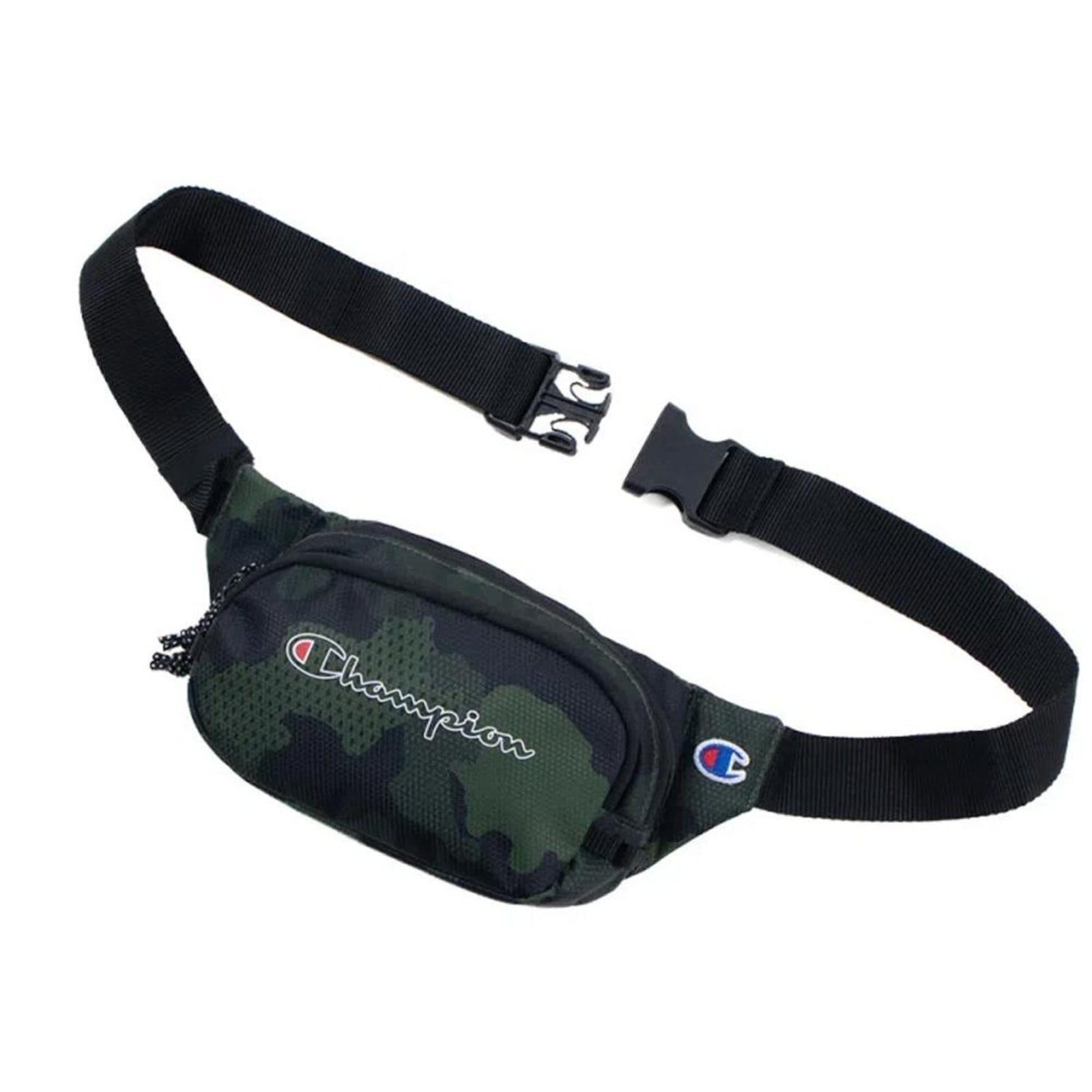 Vista principal Pochete Transversal Champion Center Waist Pack Camuflado Champion preto