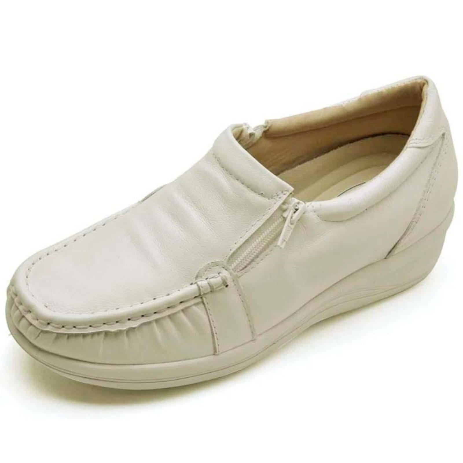 Sapato Mocassim Ortopédico Feminino Conforto em Couro 901