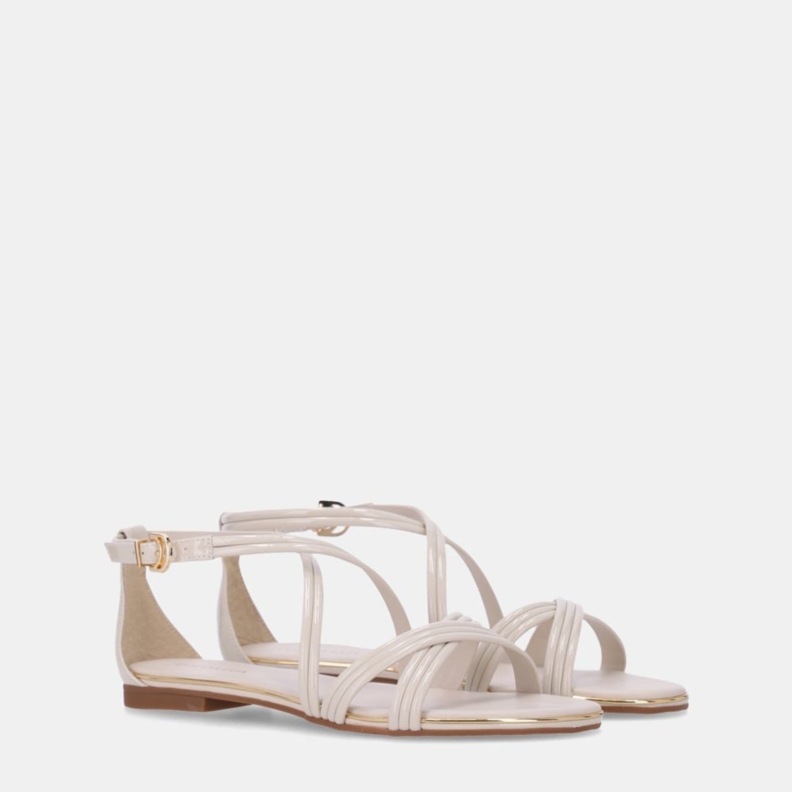 Vista 2 Sandália Rasteira Luz da Lua - 54870072 Luz Da Lua Off-white Luz Da Lua off-white white