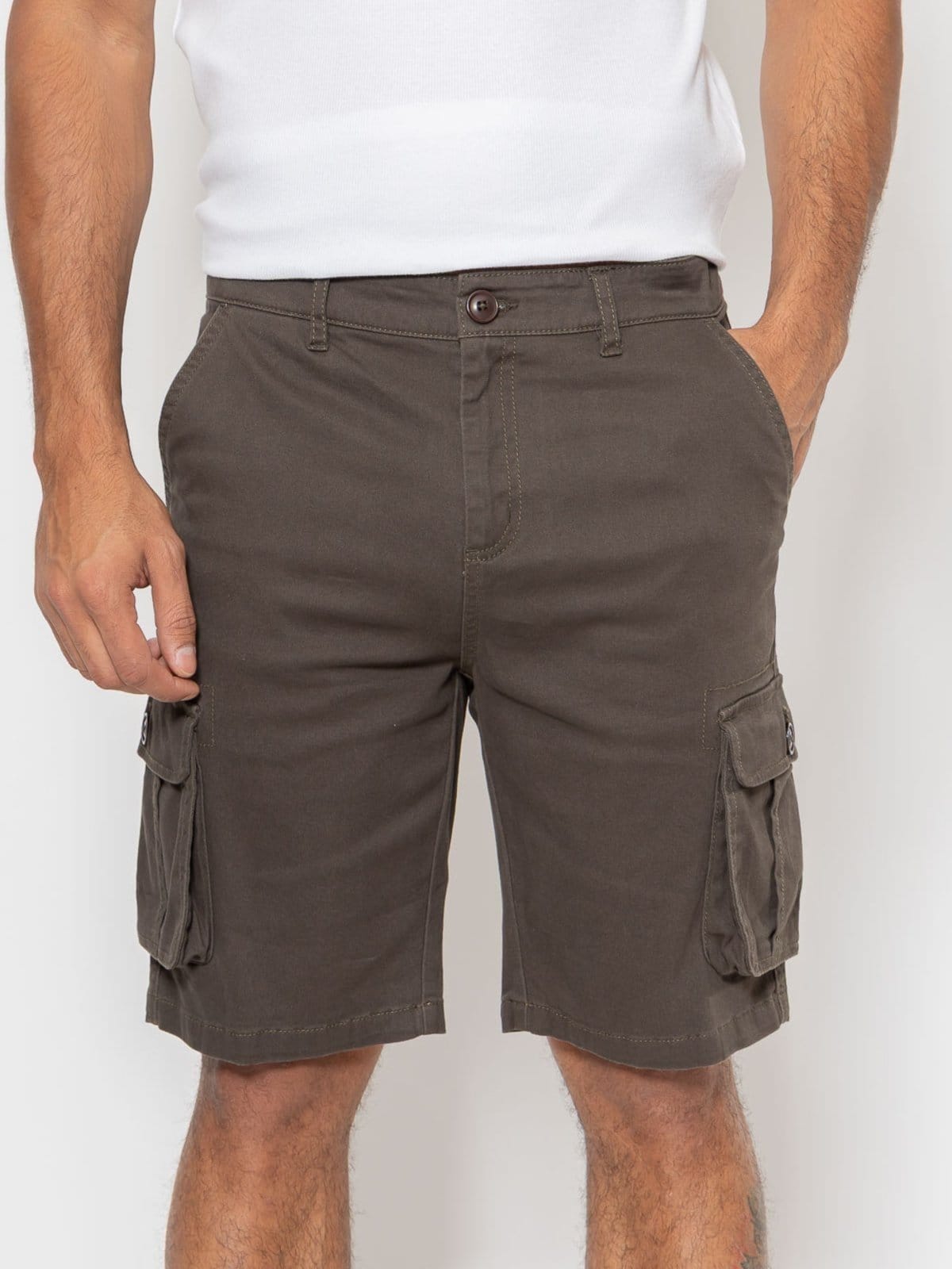 Vista 2 Bermuda Masculina Sarja Masculina Cargo Crocker - 50025 Crocker verde militar