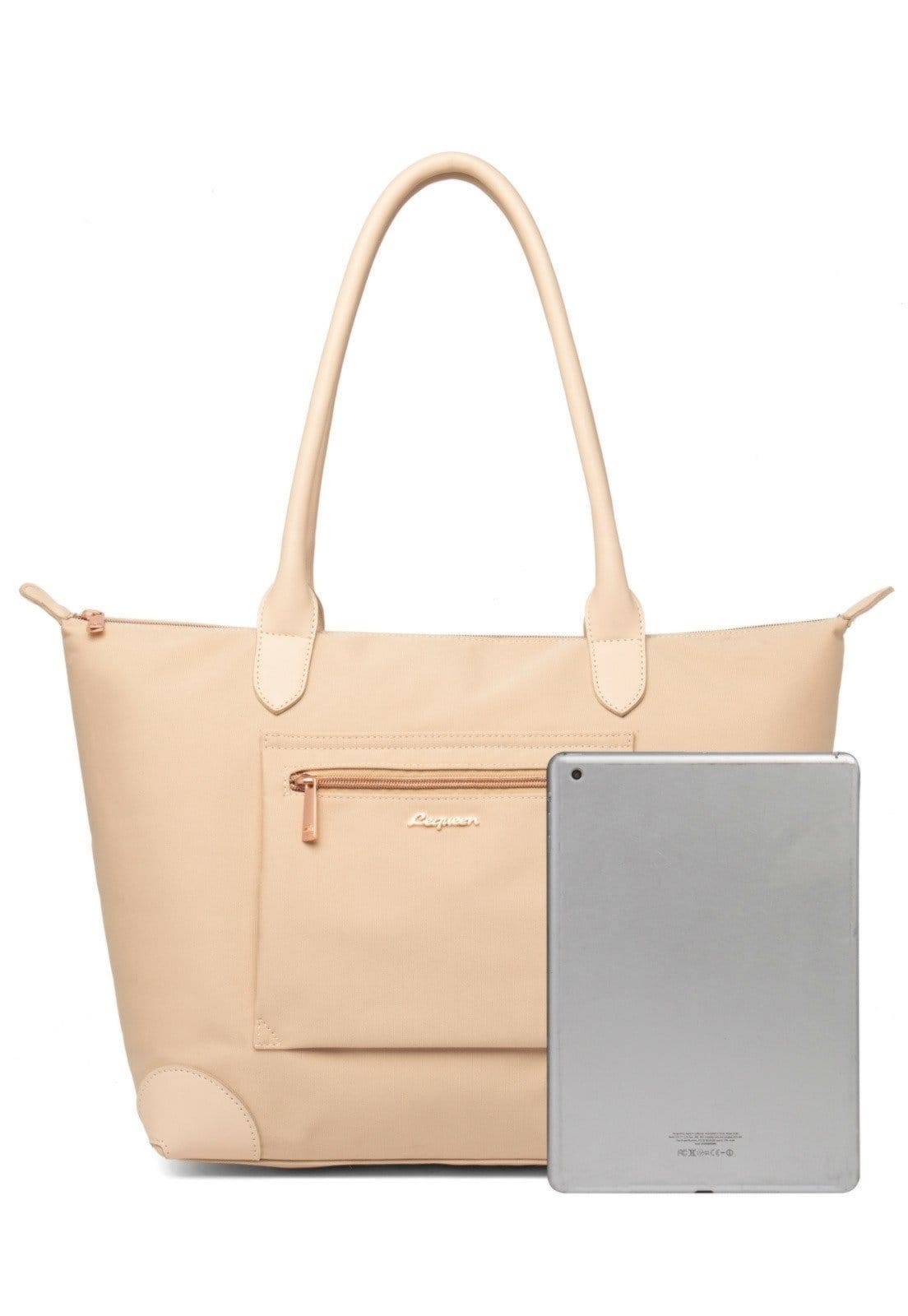 Vista 2 Bolsa Lequeen Maternidade Reforçada Lequeen bege