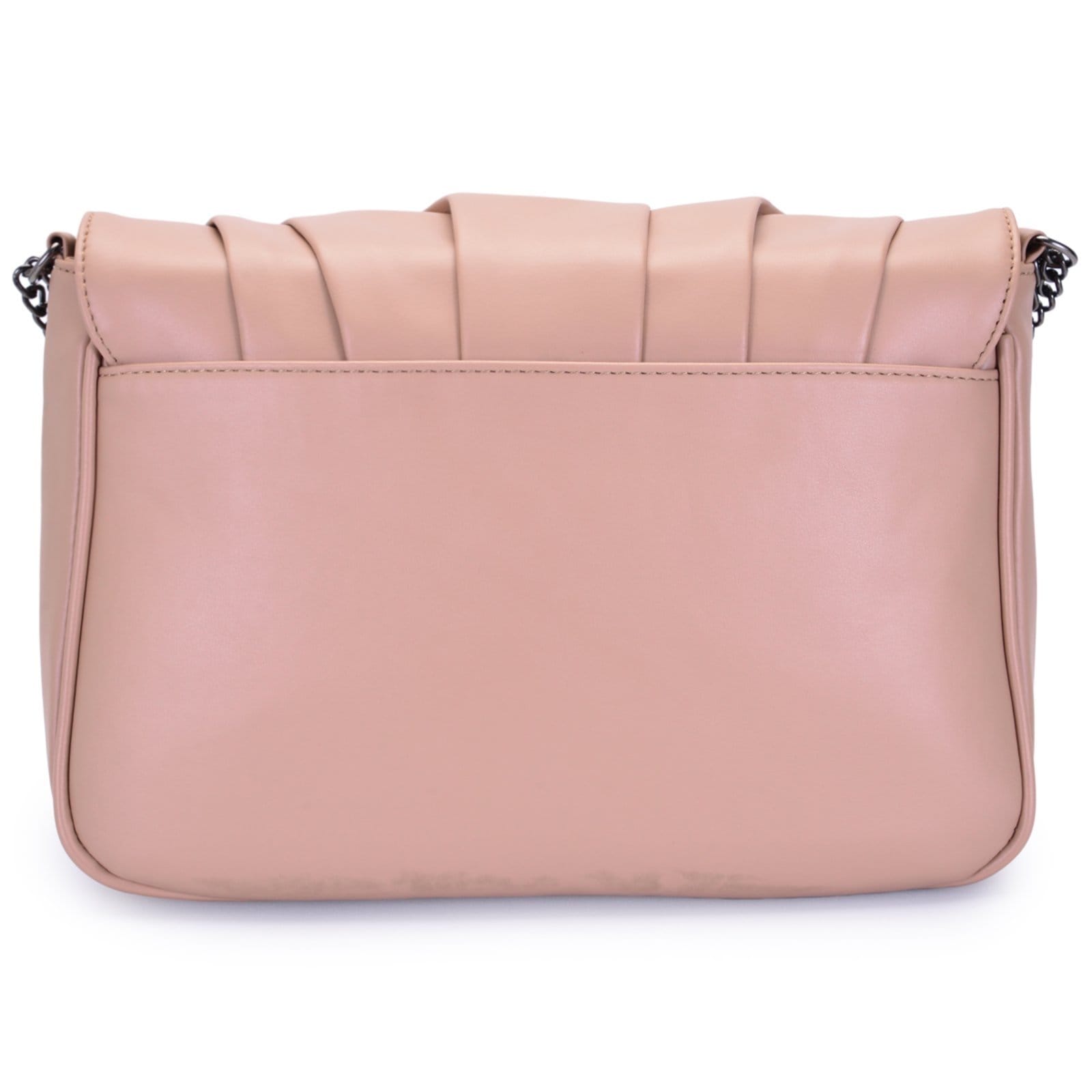 Vista 2 Bolsa Feminina Grande Clutch Transversal Tiracolo de Ombro Enrugada Nude Rute Paula bege nude