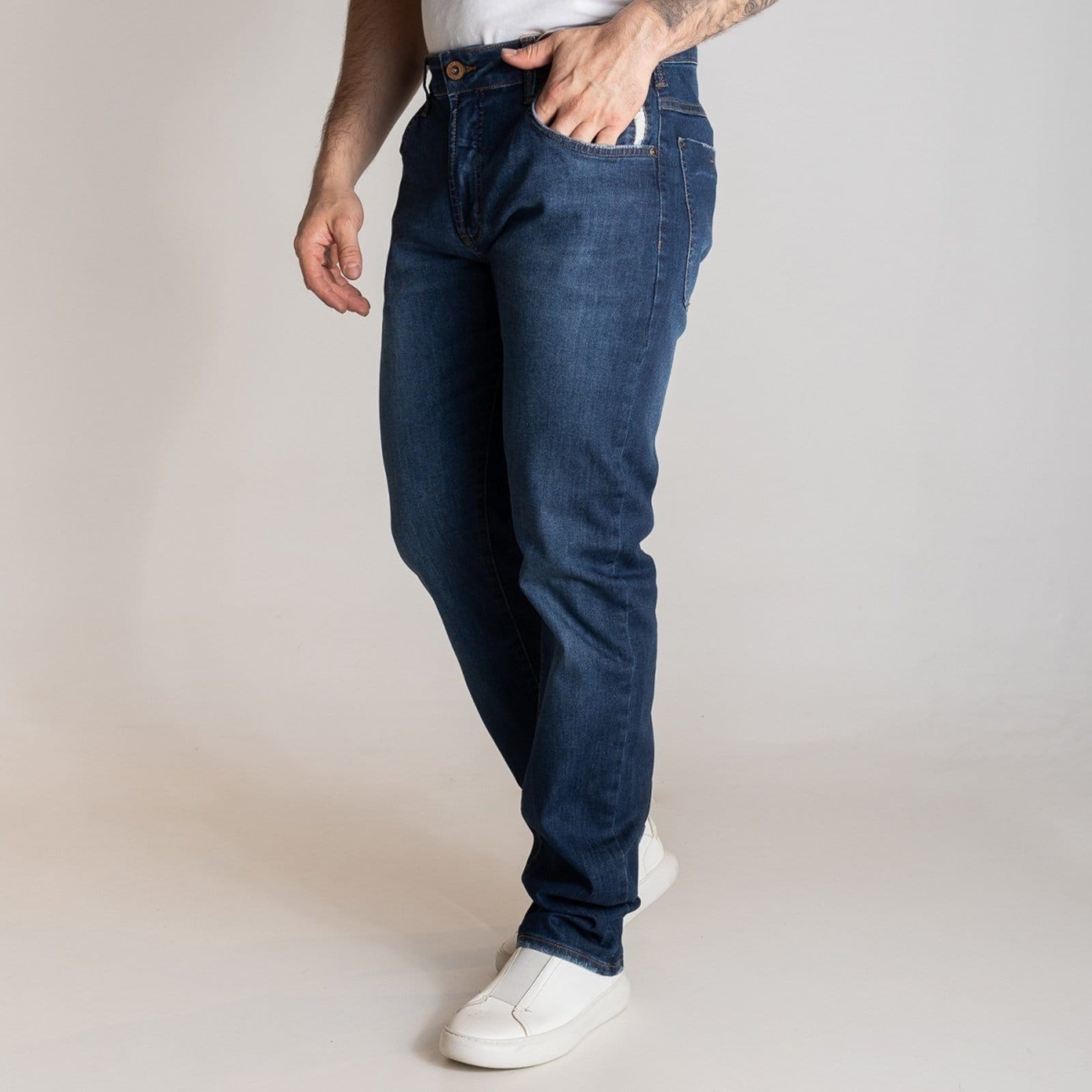 Vista 2 Calça Jeans Forum Paul Slim Indigo Forum azul