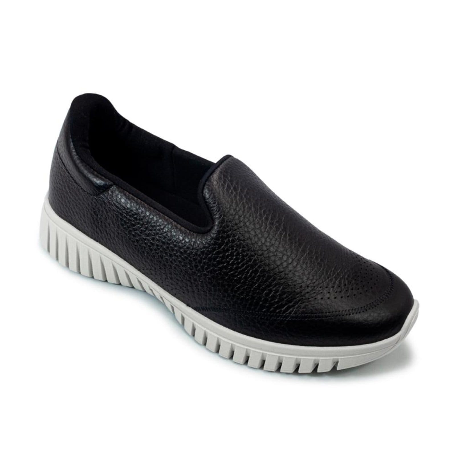 Vista 2 Tênis Usaflex Feminino Slip On Couro Casual AE22040 Usaflex preto
