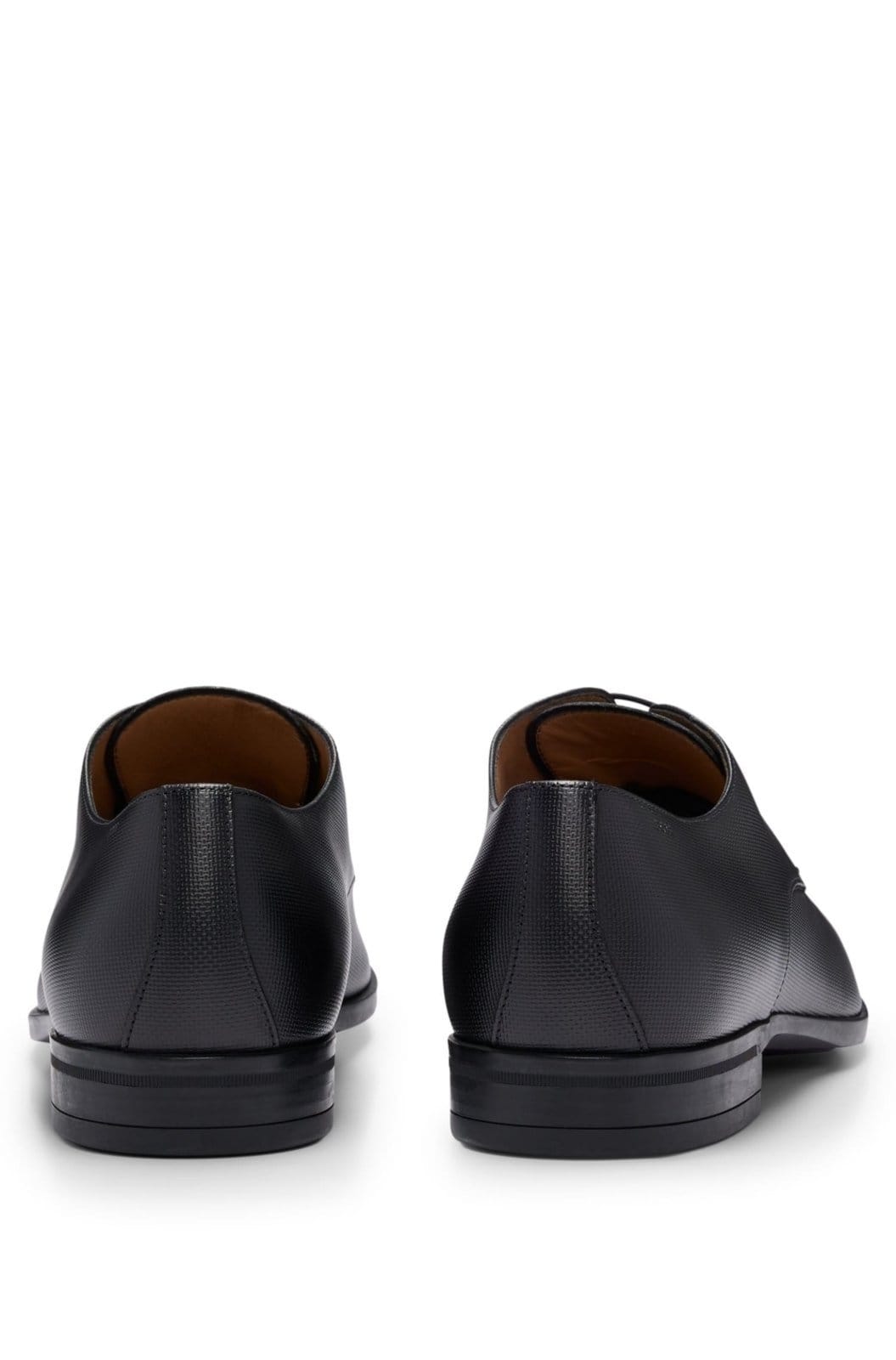 Vista 2 Sapato Derby Italiano Em Couro Gravado Boss preto