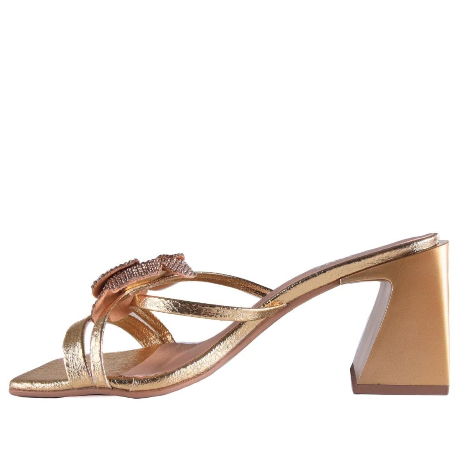 Vista 2 Tamanco Feminino Zariff 2056.4682 Ouro Zariff incolor