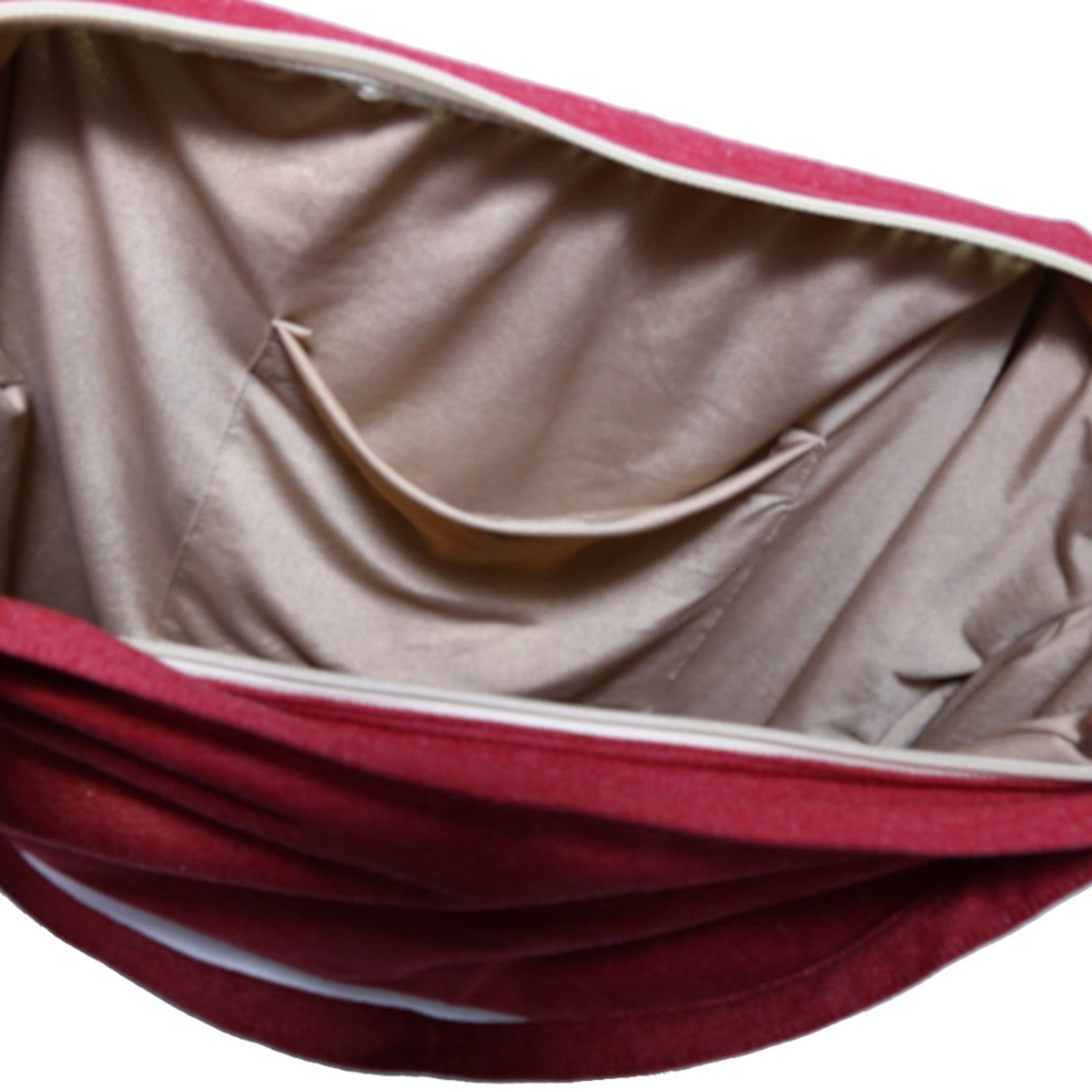 Vista 2 Bolsa de Ombro Heide Ribeiro Moletom Saco Liso Heide Ribeiro vinho