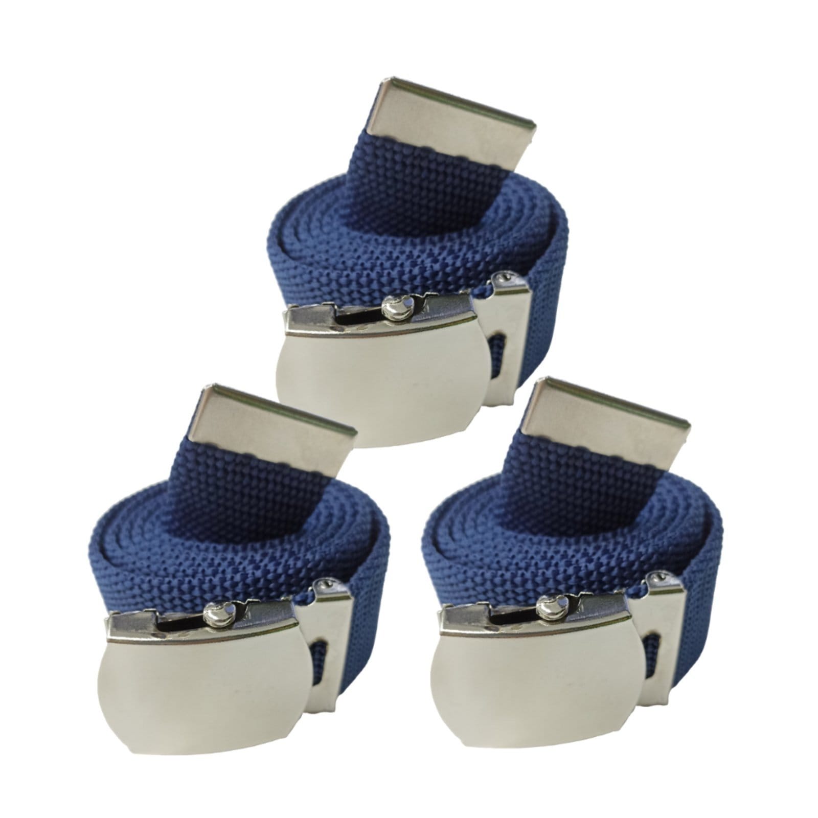 Vista principal Kit 3 Cintos Hipica Lona com Fivela de Pressão Hipica azul marinho