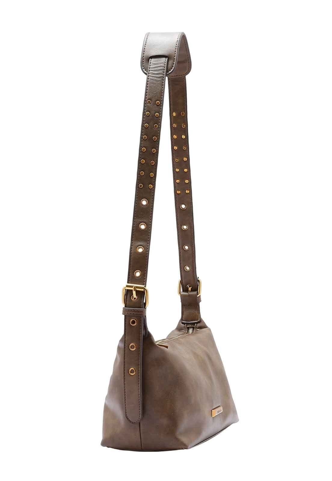 Vista 2 Bolsa Feminina Chenson Original Minimalista Luxo Ombro 3485043 Chenson marrom