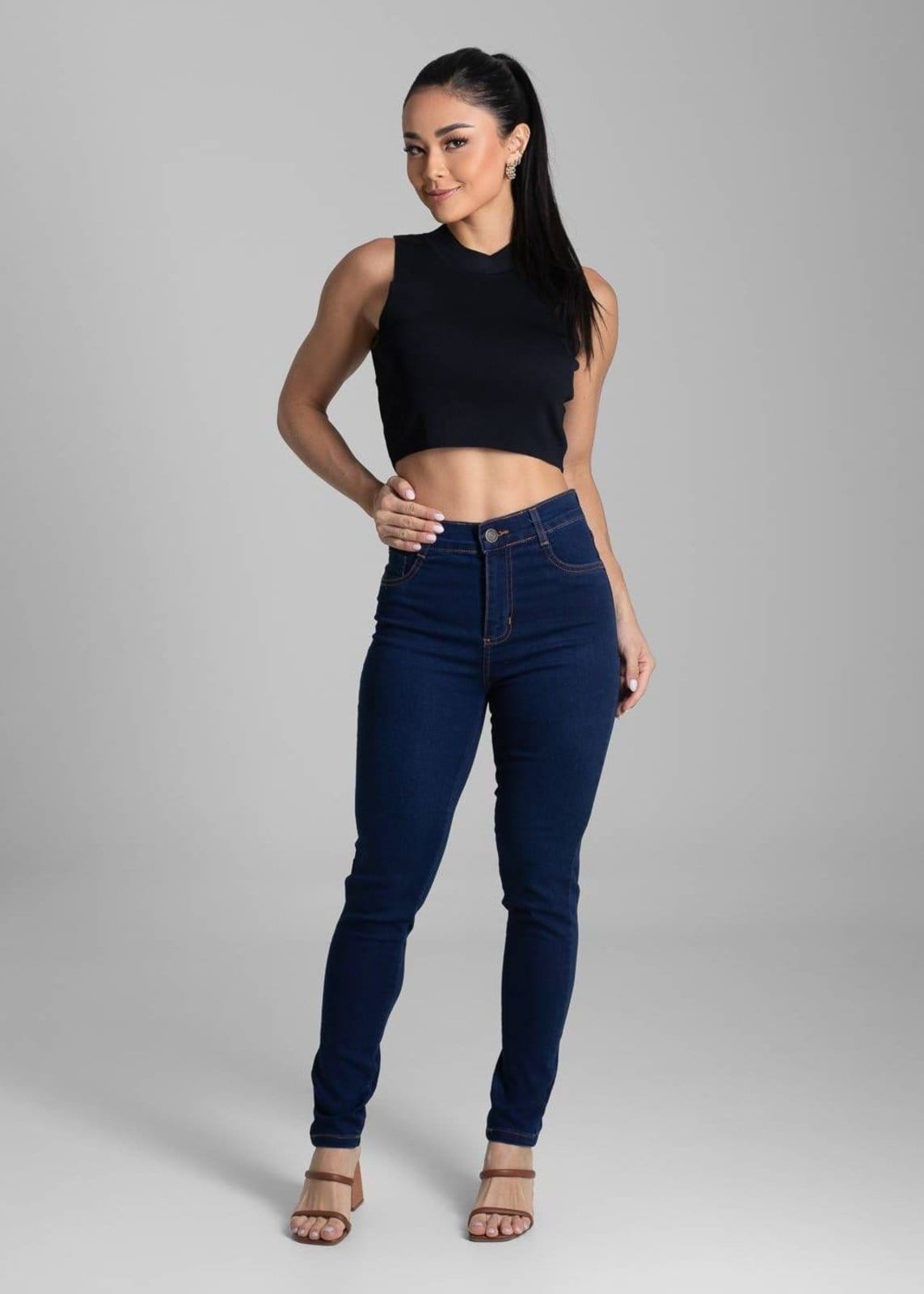 Vista 2 Calça Jeans Sawary Cigarrete - 282034 Sawary azul