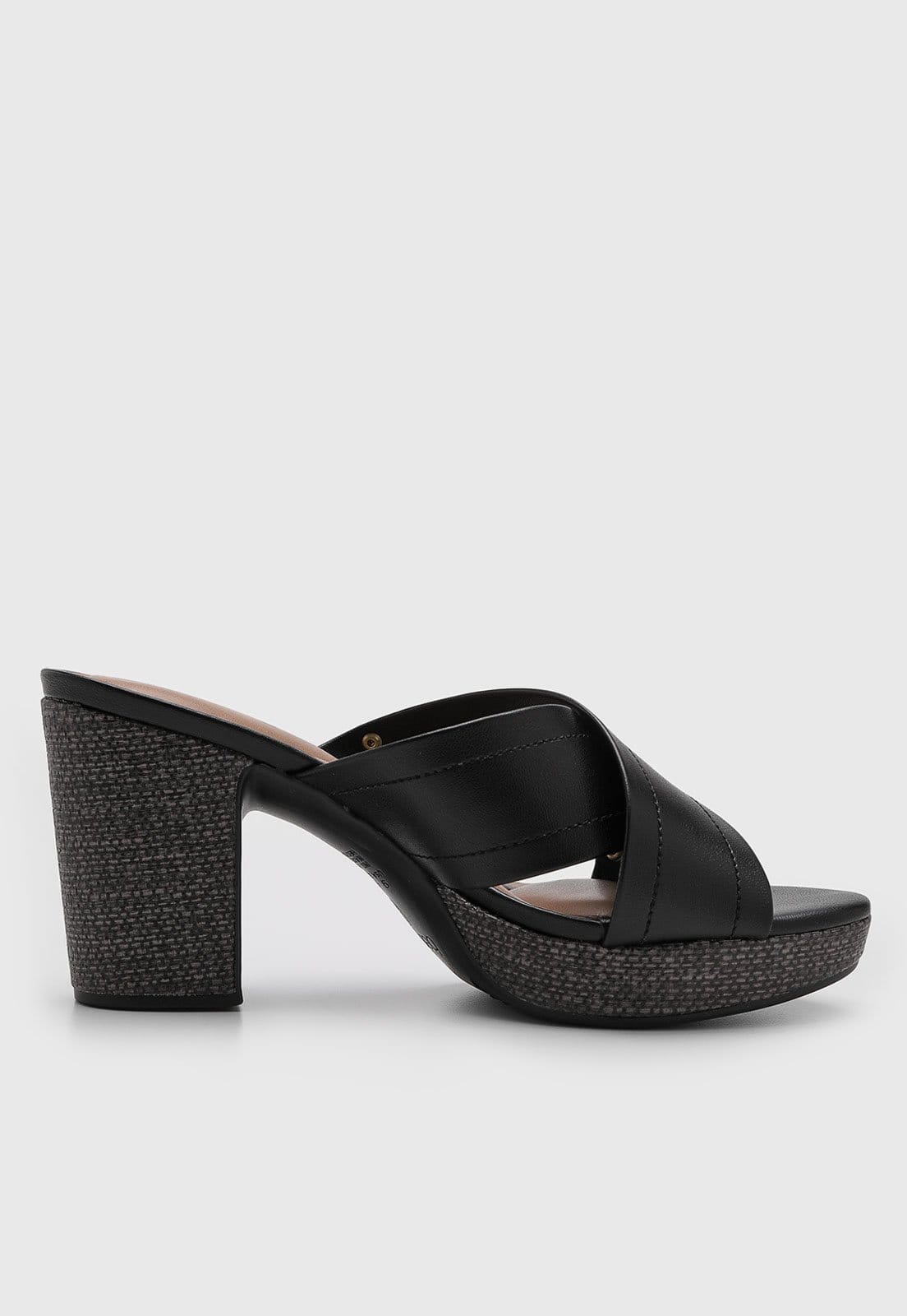 Vista 2 Sandália Alta Feminina Beira Rio Tiras Cruzadas Salto Bloco Preta BEIRA RIO preto