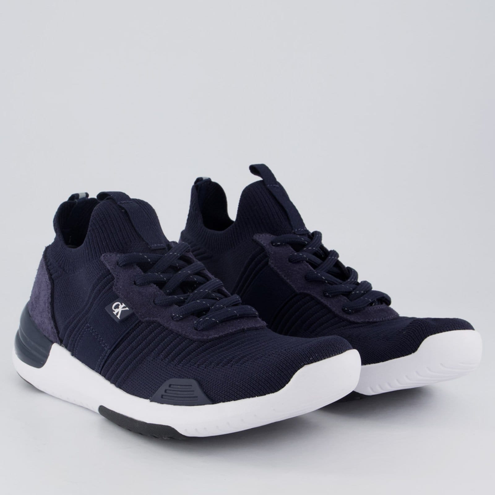Vista 2 Tênis Calvin Klein Air Knitting Flexible Marinho Calvin Klein azul marinho
