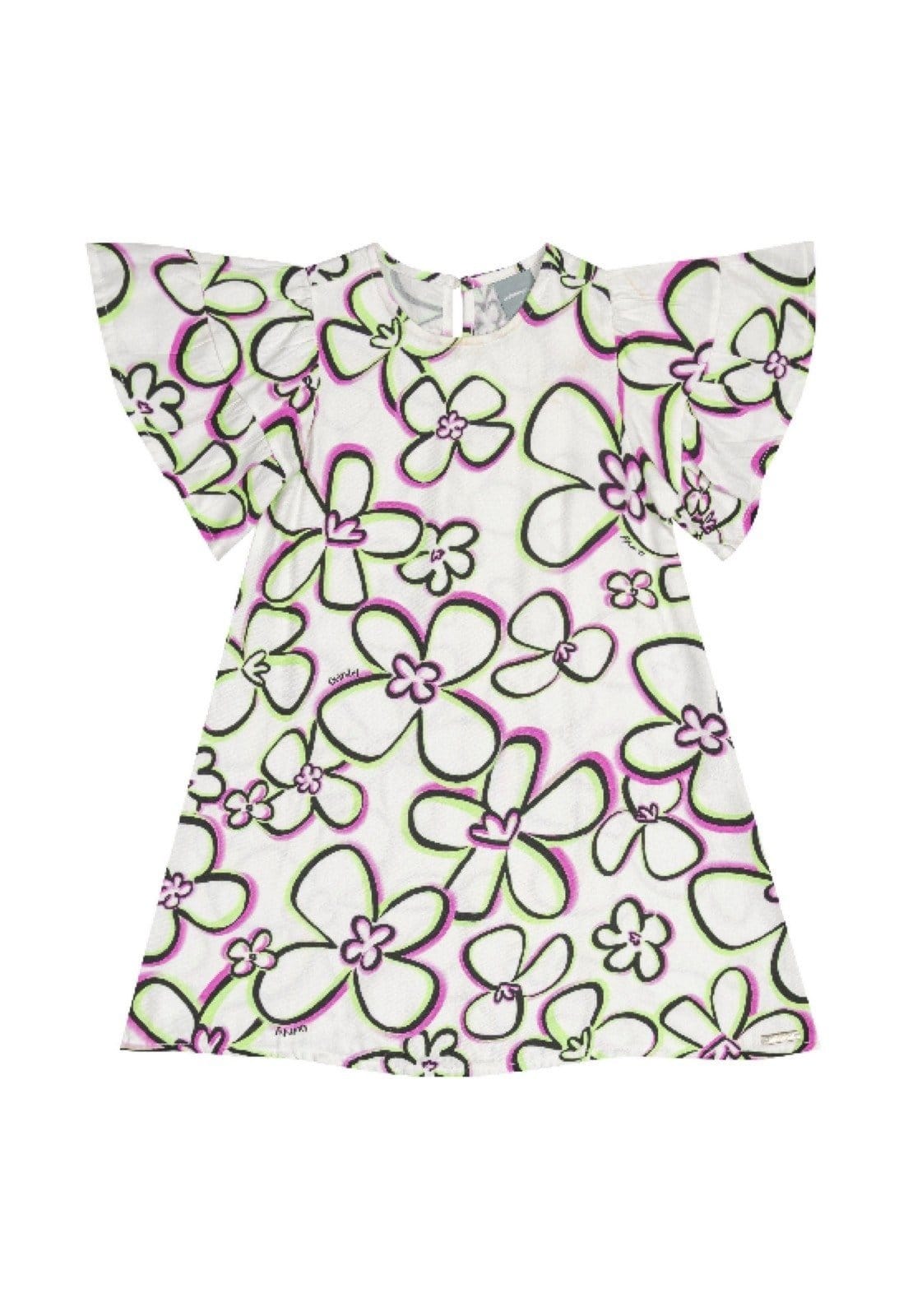 Vista 2 Infantil - Vestido em Viscose para Menina Quimby Off-White Quimby off-white white