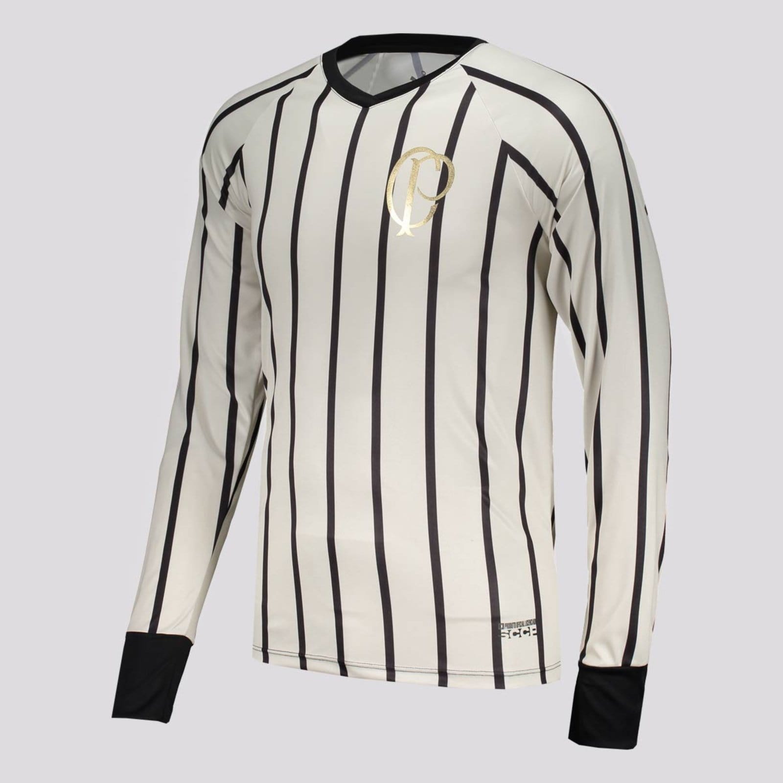 Vista 2 Camisa Corinthians Listrada Manga Longa Off White Coimbra bege white