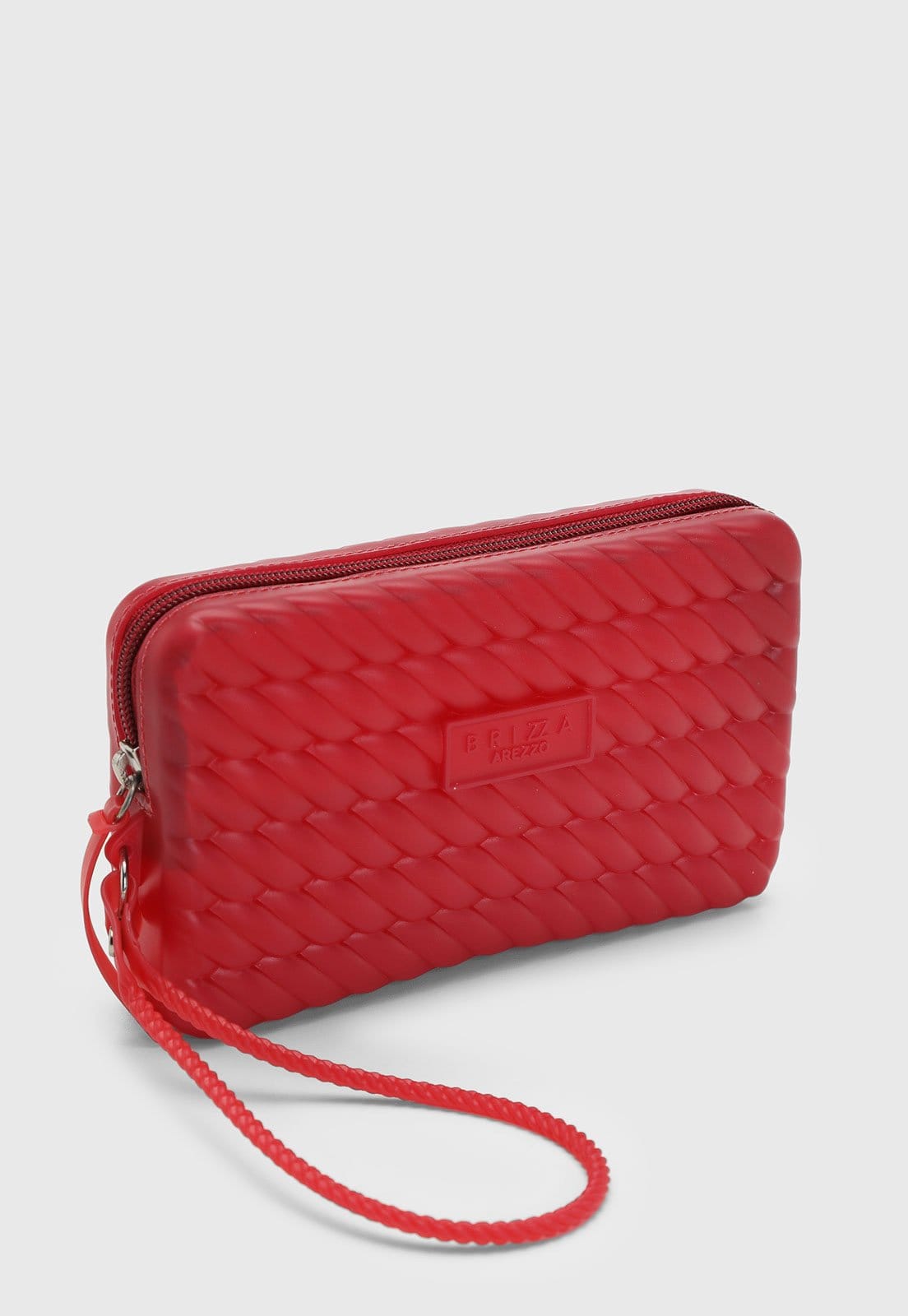 Vista 2 Bolsa Feminina Brizza Arezzo Texturizada Vermelha Brizza Arezzo vermelho