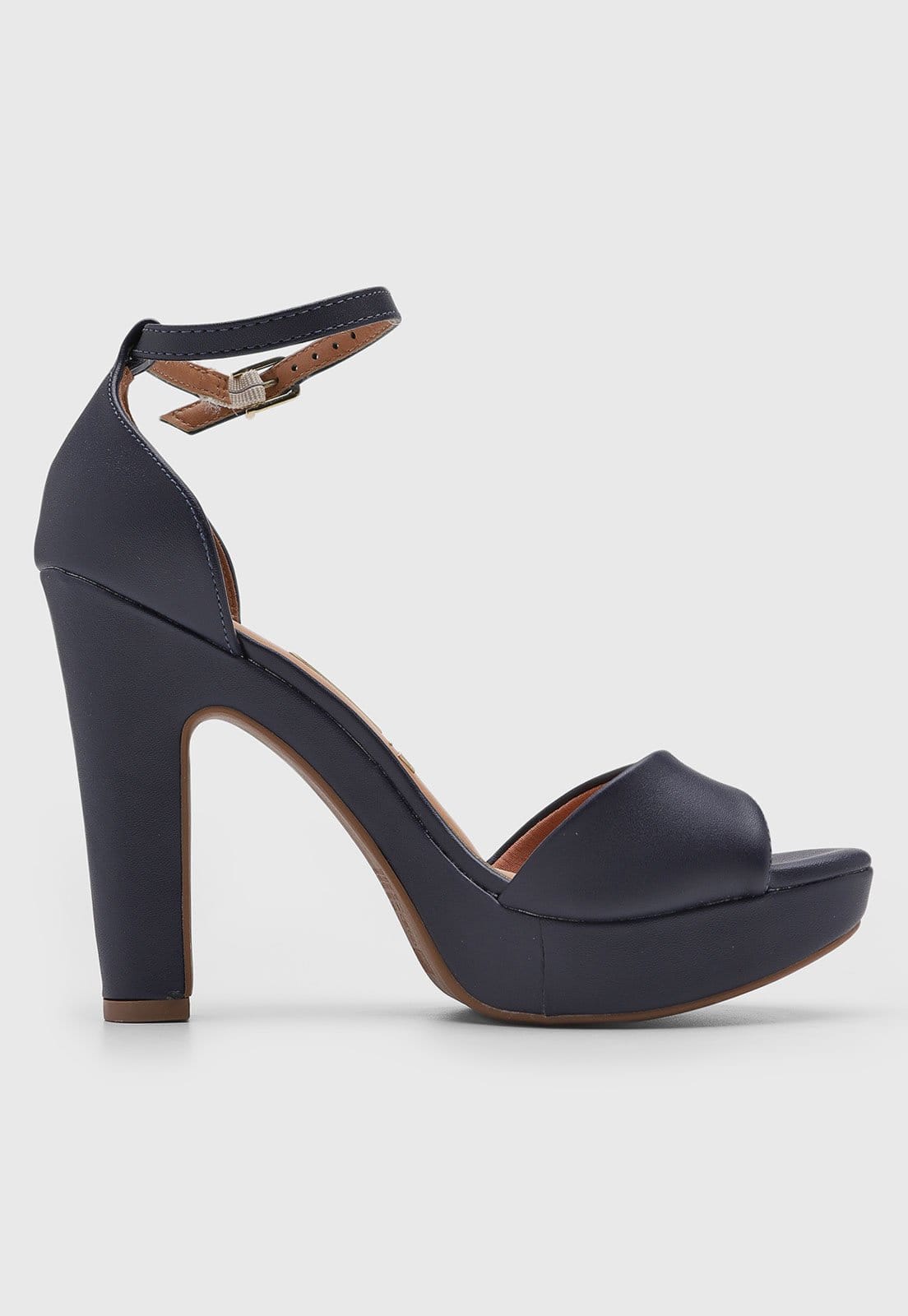 Vista 2 Sandália Feminina Vizzano Salto Bloco Fivela Azul-Marinho VIZZANO azul marinho