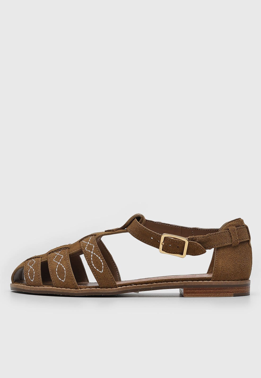 Vista principal Rasteira Fechada Vicenza Bico Redondo Vicenza marrom