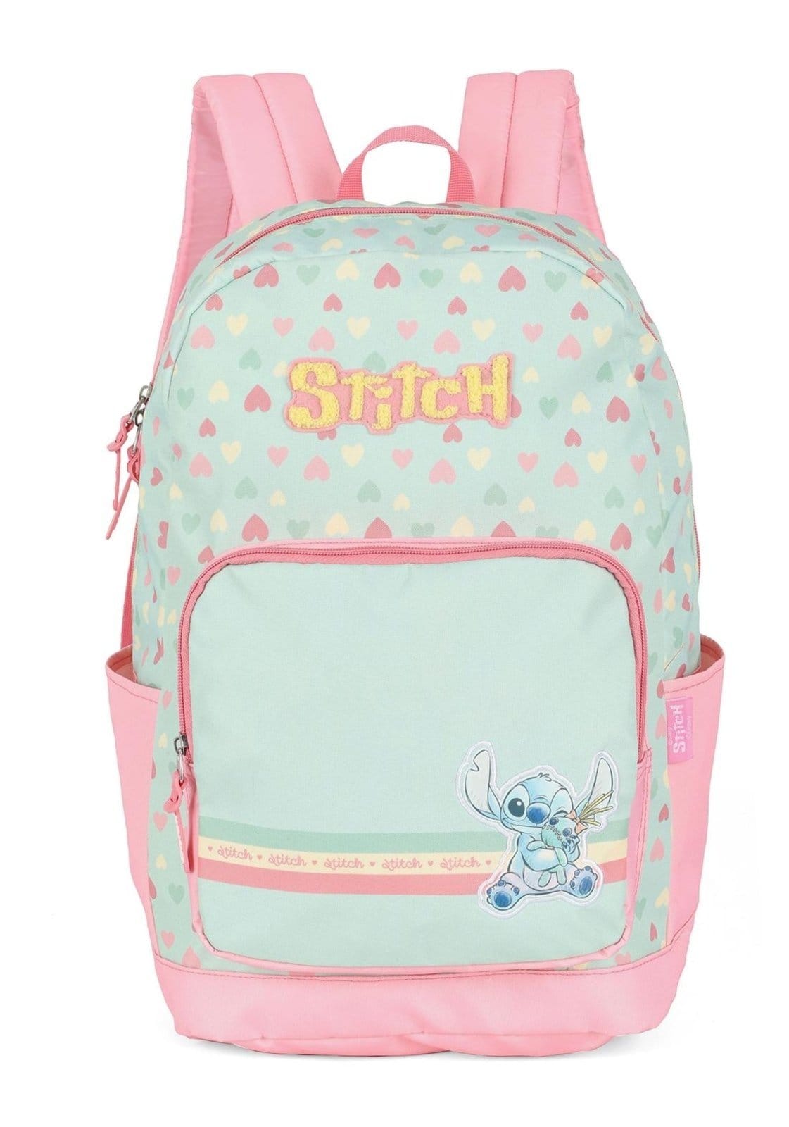 Vista principal Infantil - Mochila de Costas Média Stitch Disney Luxcel verde