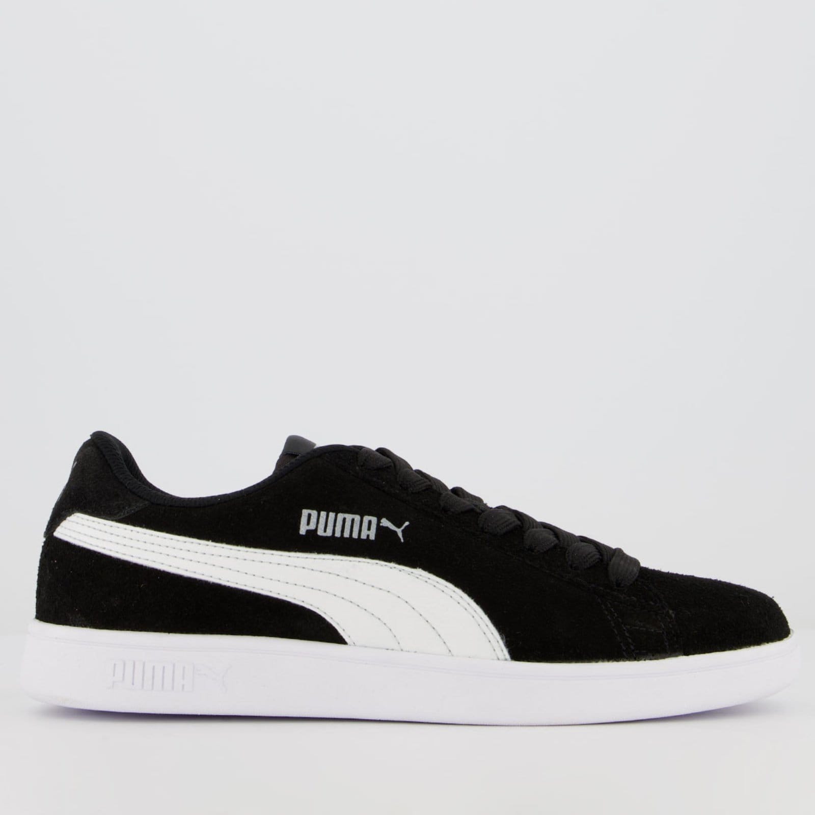 Vista principal Tênis Puma Smash V2 BDP Feminino e Branco Puma preto