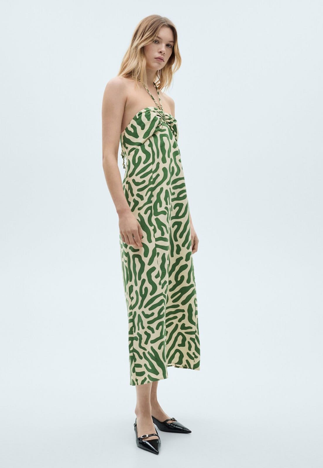 Vista principal Vestido Frente Única Mango Midi Cactus Off-White Mango off-white white