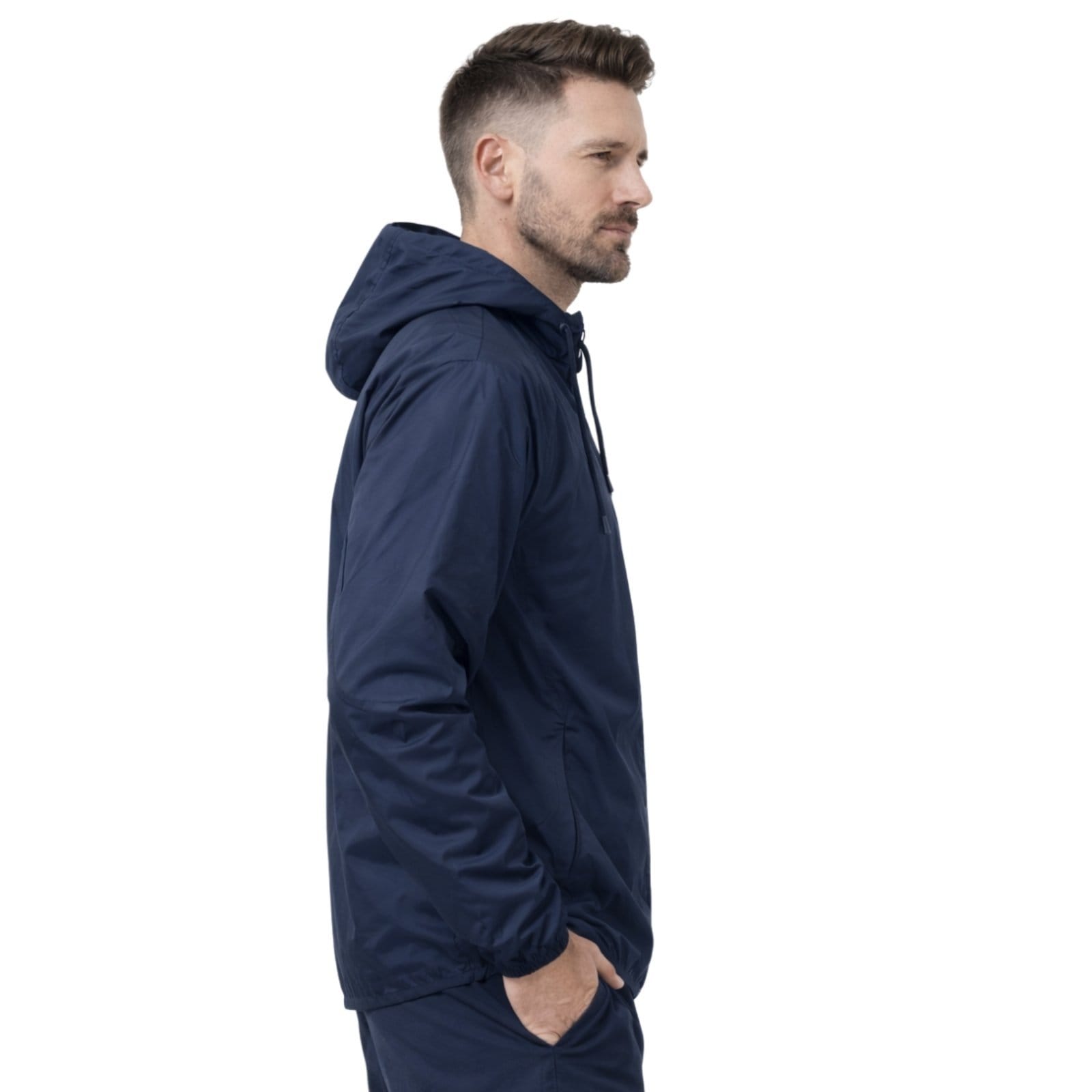 Vista 2 Jaqueta Corta Vento Relaxado Corrida Marinho Relaxado azul