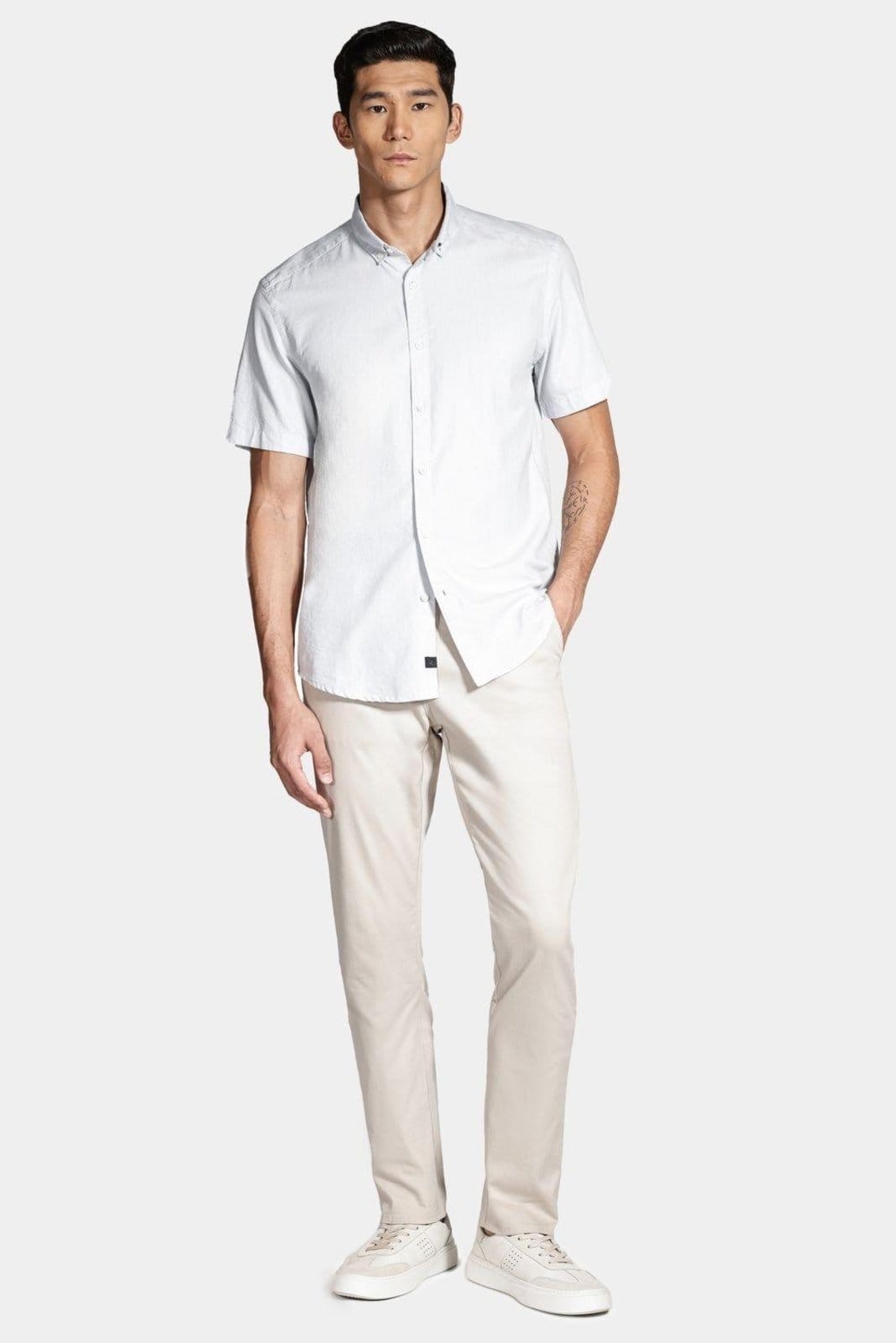 Vista 2 Camisa Aramis Manga Curta Slim Celeste Aramis azul