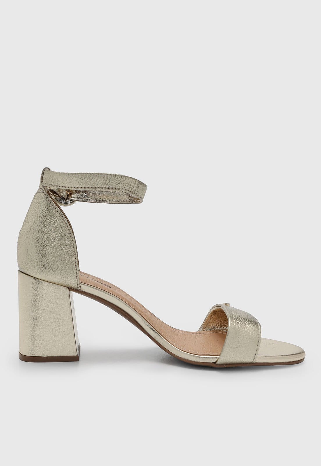 Vista 2 Sandália Feminina Bottero Salto Bloco Metalizada Dourada Bottero dourado