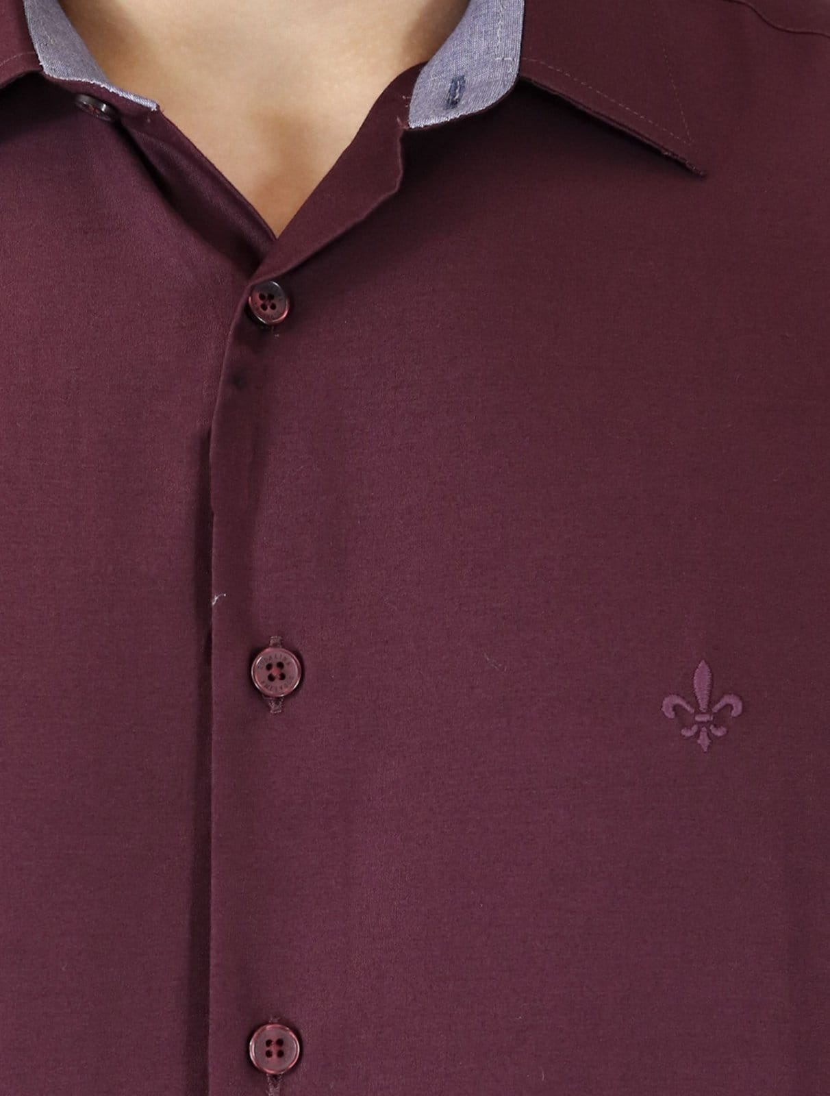 Vista 2 Camisa Dudalina Masculina Comfort Tricoline Lisa Roxa Dudalina roxo