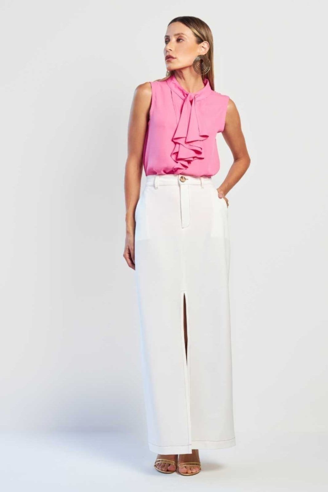 Vista principal Saia Vanibele Longa Off White Vanibele off-white white