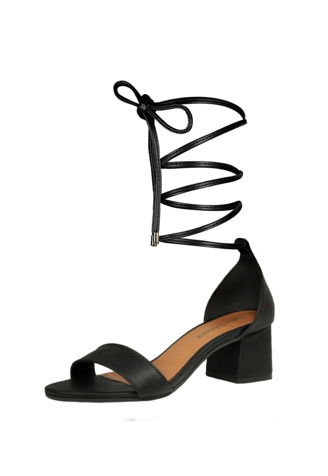 Vista 2 Sandália Troca Tira Salto Baixo Grosso Luiza Sobreira Couro Preta Mod. 2207-2 Luiza Sobreira preto