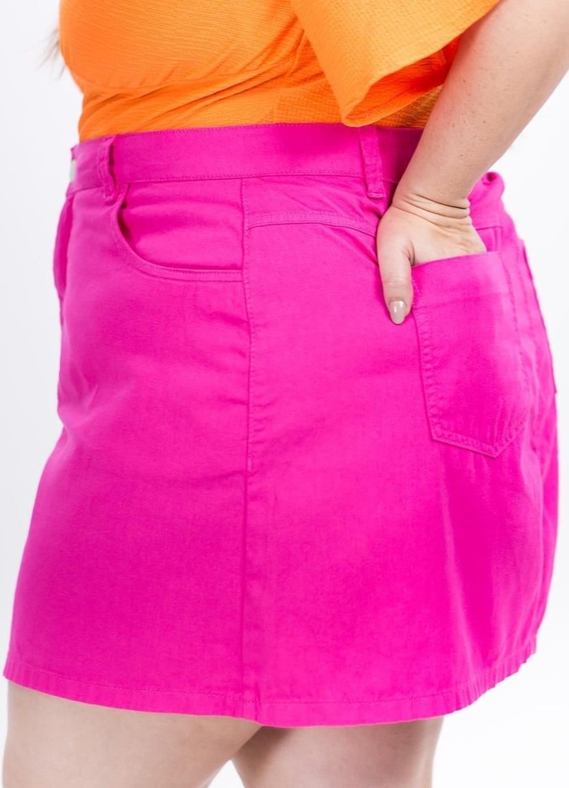 Vista 2 Saia Em Sarja Pink Marguerite rosa pink