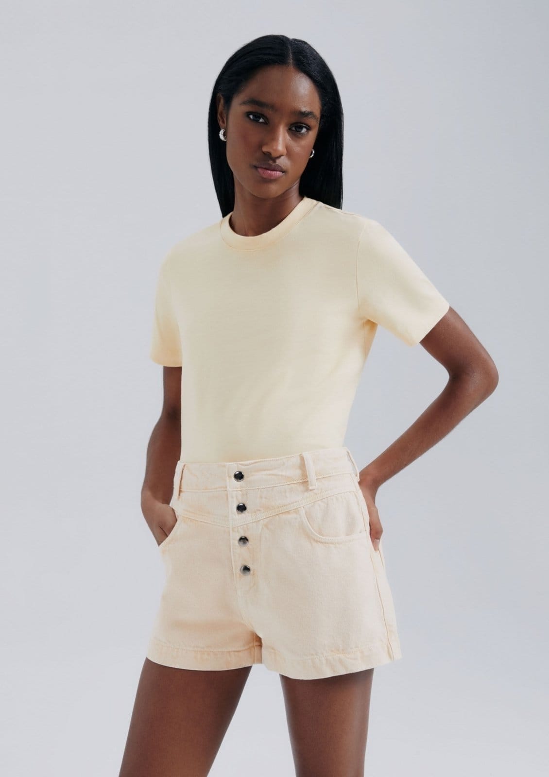 Shorts De Sarja Feminino Estonado