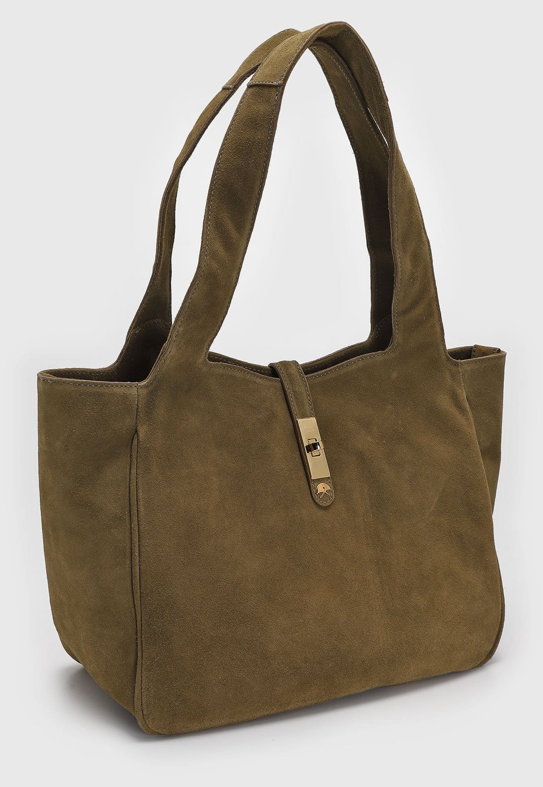 Vista 2 Bolsa Luiza Barcelos Tiracolo Suede Luiza Barcelos verde