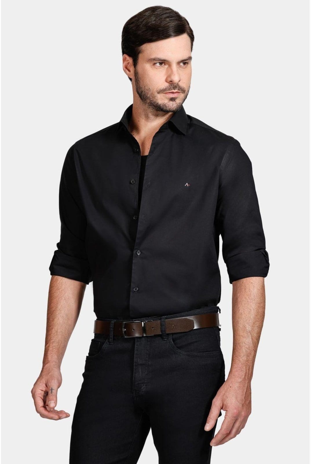 Vista 2 Cinto Dupla Face Estampado 35mm Out Café Com Preto Aramis incolor