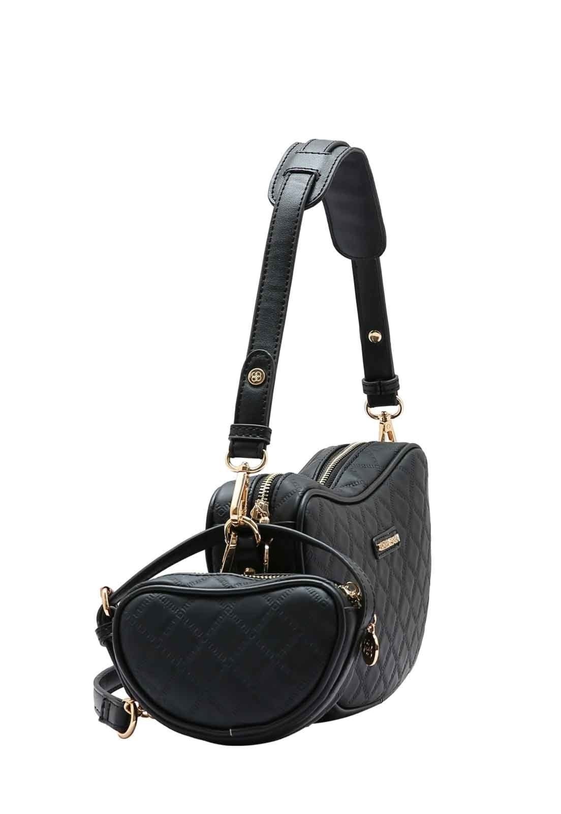 Vista 2 Bolsa Feminina Chenson Original Matelassê Cute Ombro 3484982 Chenson preto
