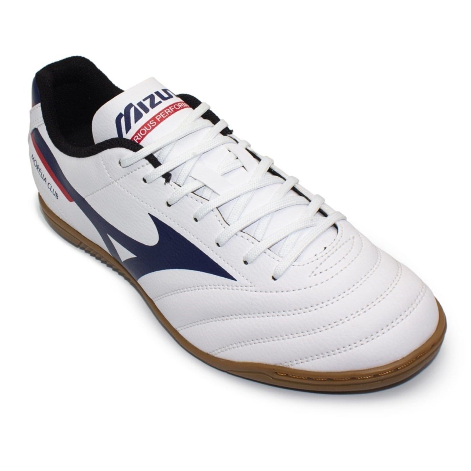 Vista 2 Chuteira Futsal Mizuno Masculina Morelia Club In + Meião Color Sports Mizuno branco