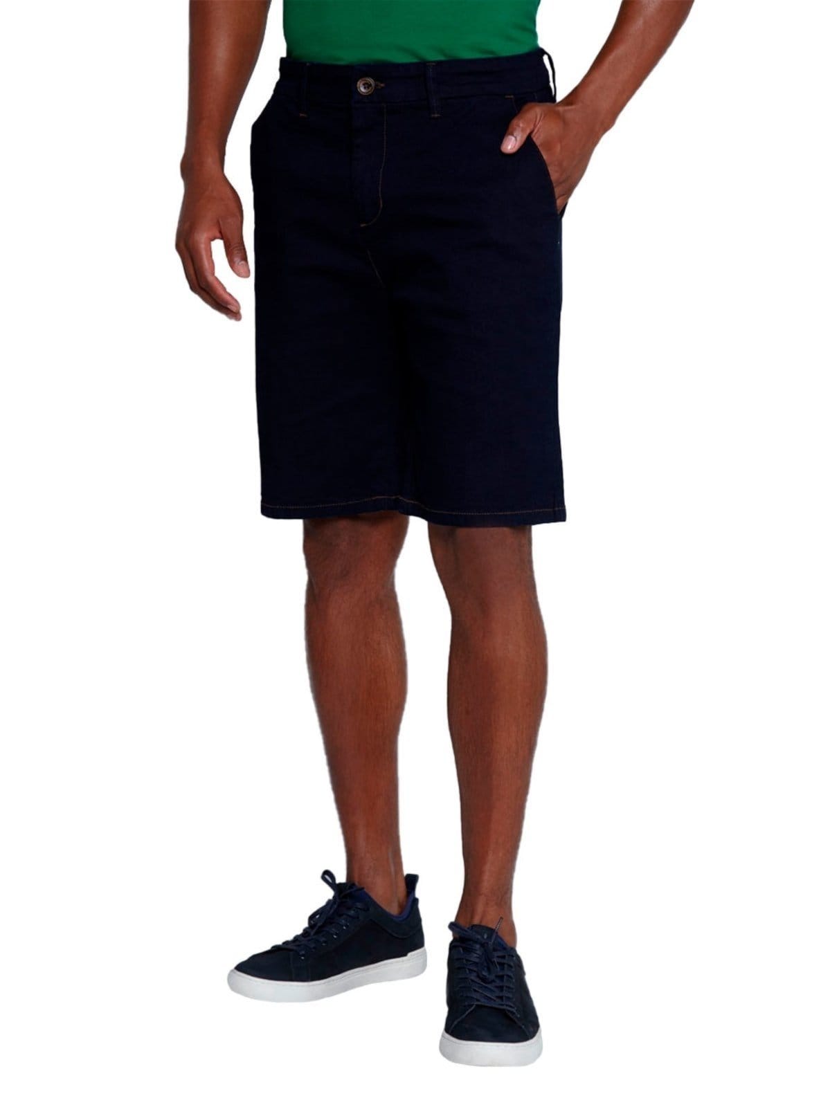 Vista principal Bermuda Dudalina Jeans Masculina Stretch Escura Dudalina azul