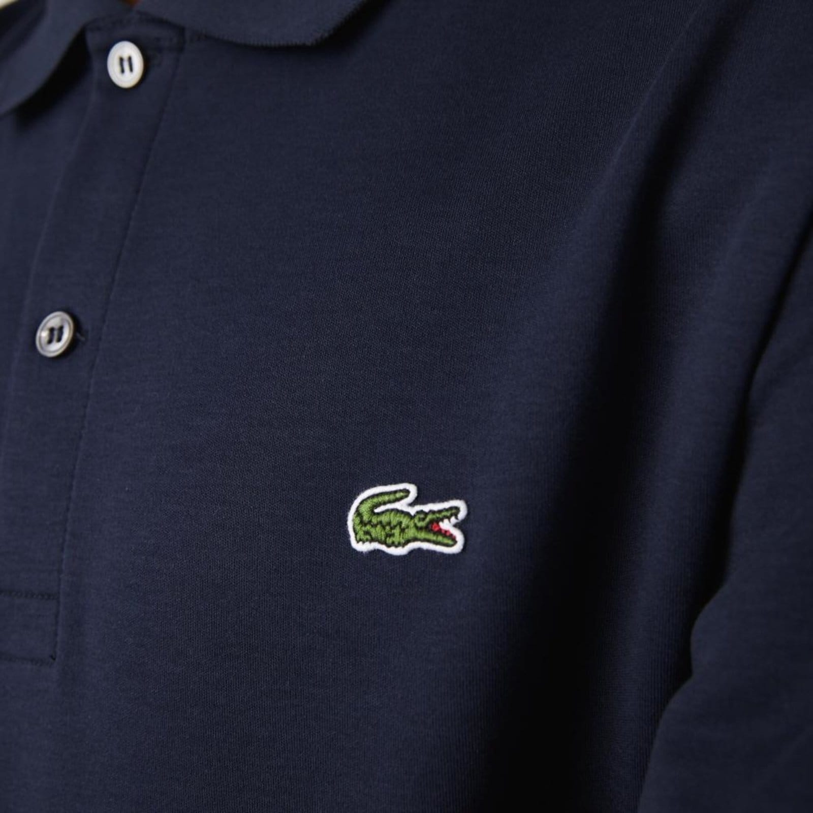 Vista 2 Polo masculina Regular Fit em algodão leve Lacoste azul