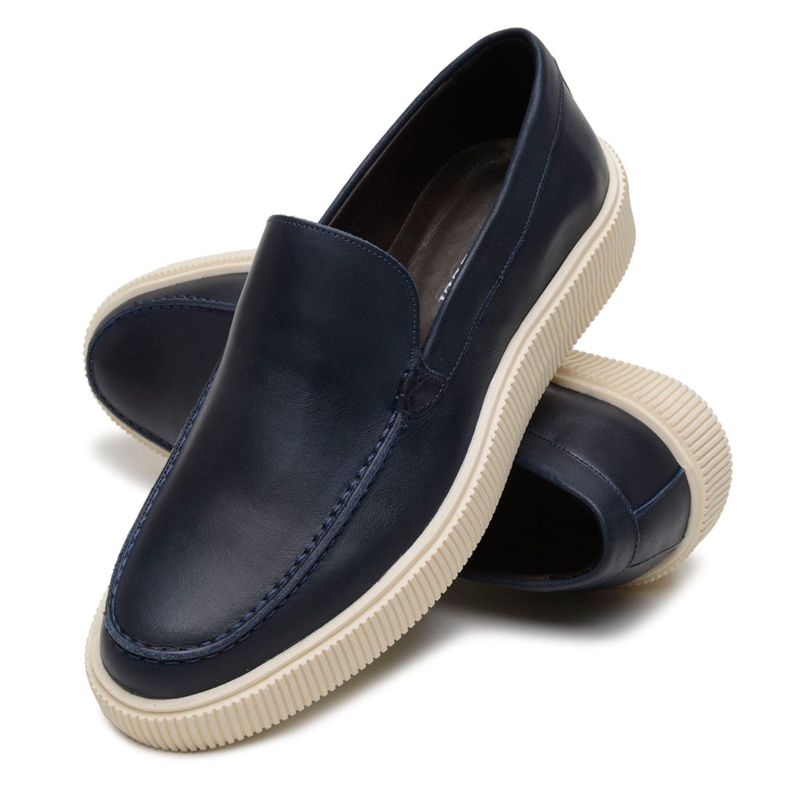 Vista principal Sapato Casual Masculino Veritimo Mocassim De Couro Loafer Slip On Conforto Dia a Dia Azul Veritimo azul marinho