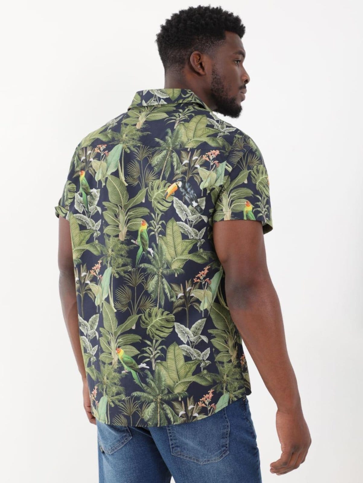 Vista 2 Camisa Manga Curta Estampada Vels Masculina Marinho Vels azul