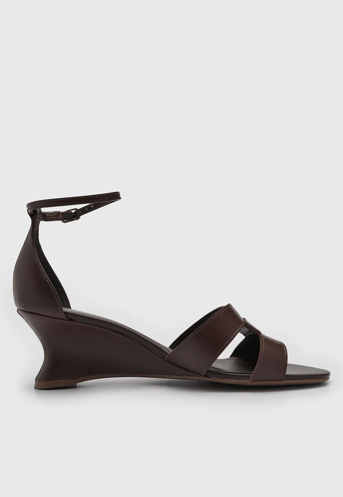 Vista 2 Sandália Feminina Arezzo Salto Anabela Arezzo marrom