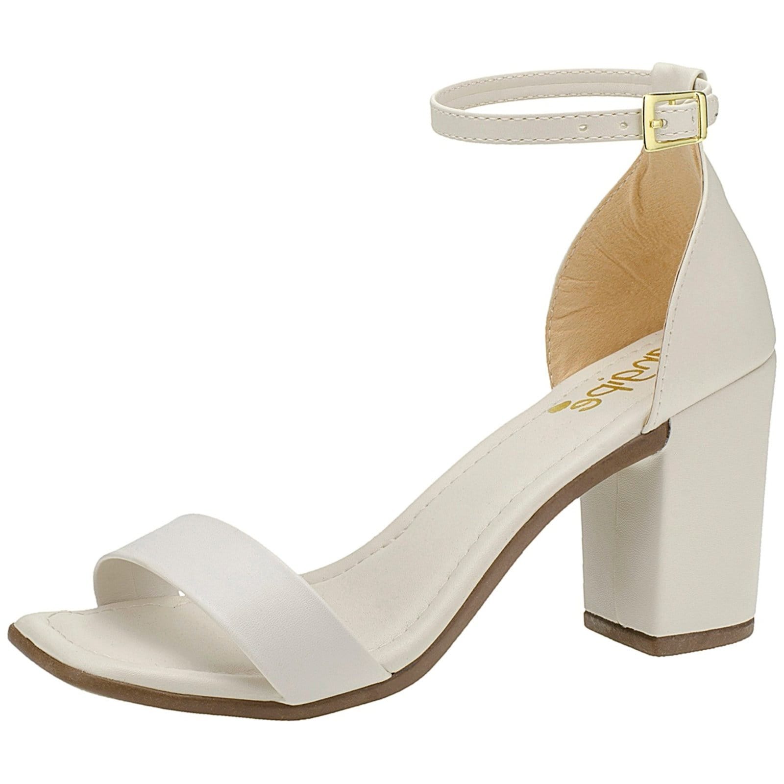 Sandalia Salto Bloco Quadrado Feminino Sapato Salto Alto