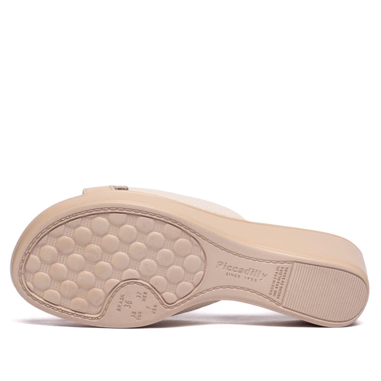 Vista 2 Tamanco Feminino Piccadilly Wide Fit Anabela Médio Piccadilly bege